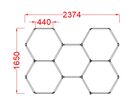 Kit 5 éclairages LED Hexagonal 156W - 110lm/W - Blanc Chaud 2300K - 3500K