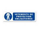 Panneau picto vêtements de protection obligatoire avec texte