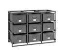 Rack de rangement 9 postes avec caisses métalliques vernies 85 litres