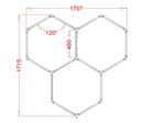 Kit 3 LED Hexagonal RGB 27W 110lm/w