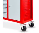 Servante d'atelier 7 tiroirs + 1 armoire rouge et grise XXL 1640 mm avec plan de travail stratifié MW Tools GW307K