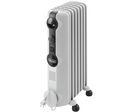 Delonghi - Radiateur bain d'huile TRRS0715 - 1500W - 7 éléments - Gris clair - Thermostat d'ambiance