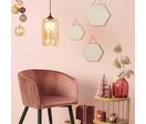 Miroirs Hexagonaux Suspendus Anses en chaîne (Lot de 3) - Noir