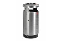 Poubelle urbaine cylindrique en inox - 80 l | AUSTRALIA RELIEF