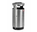 Poubelle urbaine cylindrique en inox - 80 l | AUSTRALIA RELIEF