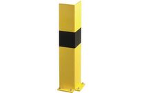 Mottez - Poteau de protection d&amp;#039;angle XXL - Hauteur 80cm - Acier Noir/Jaune - Usage Entrepôt