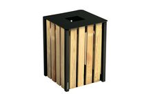 Poubelle en bois pour espaces verts