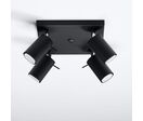 Plafonnier Carré 4 Spots Orientable pour Ampoule GU10 - Blanc