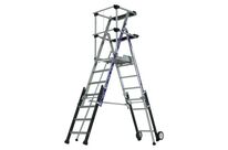 Tubesca-Comabi - Plateforme Sherpascopic Lisses - 6 marches - Aluminium - Hauteur de travail 3.61m - Charge max 150kg