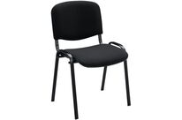 Manutan Expert - Chaise visiteurs et polyvalente Classic str noire tissu - Empilable, Livré monté, 10 ans garantie