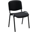 Manutan Expert - Chaise visiteurs et polyvalente Classic str noire tissu - Empilable, Livré monté, 10 ans garantie