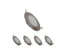 Pack de  5 - Downlight Dalle LED 6W Extra Plate Ronde - Blanc Froid 6000K - 8000K / Aluminium