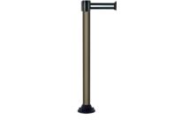 Poteau Alu Bronze à sangle Noir/Argent 4m x 50mm sur socle fixe - 2052108