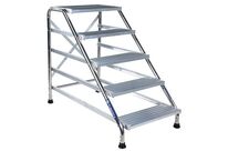 Tubesca-Comabi - Marchepied Fixe 5 Marches Aluminium Gris - Charge 150kg - Hauteur Accès 3m - Norme EN 14183