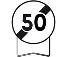 Panneaux temporaire de prescription B33 Fin de limitation de vitesse a 50km/h