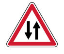Panneau de danger circulation double sens