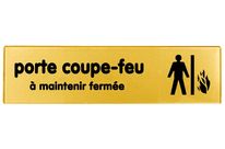 Plaquette Porte coupe-feu a maintenir fermée - Plexiglas or 170x45mm - 4491707