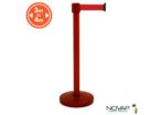 Potelet COLOR alu Rouge à sangle Rouge sur socle portable - Novap