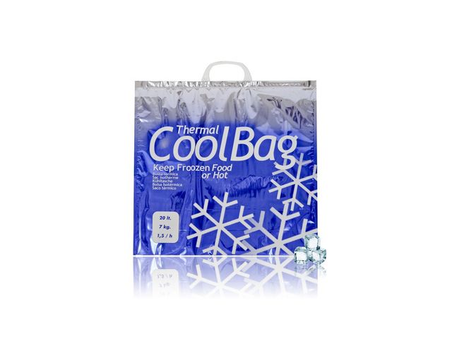 Pochette isotherme imprimé CoolBag 45x45, 18L avec poignée, SilverBag - Lot de 100 unités
