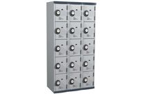 Acial - Vestiaire Monobloc 15 Cases Gris Clair - 1800x900x500mm - Fermeture à Code - Acier Éco-responsable