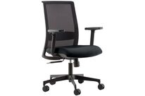 Quadrifoglio - Chaise de bureau Square Noir - Assise Tissu, Dossier Résille - Ergonomique Synchrone - Roulettes Nylon - Confort et Soutien