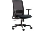 Quadrifoglio - Chaise de bureau Square Noir - Assise Tissu, Dossier Résille - Ergonomique Synchrone - Roulettes Nylon - Confort et Soutien