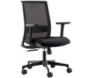 Quadrifoglio - Chaise de bureau Square Noir - Assise Tissu, Dossier Résille - Ergonomique Synchrone - Roulettes Nylon - Confort et Soutien
