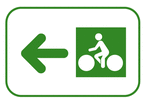 Panneau piste cyclable flèche à gauche Dv43c