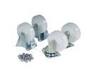 Jeu de roulette nylon 150 mm avec 2 fixes et 2 pivotantes