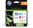 Pack de 3 cartouches d'impression cyan, magenta et jaune 29ml (P2V32A) - HP 711 