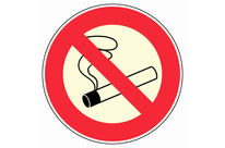 Panneau photoluminescent Interdit de fumer - Rigide Ø80mm - 4029016