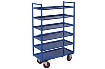 Chariot 6 Plateaux Larg=450mm F=400kg Avec Re Bord Bleu