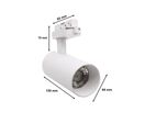 Spot LED sur Rail Monophasé CCT 20W 60° Blanc