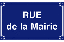 Plaque de rue 500 x 300 aluminium listel triple