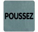 Plaque de porte Poussez - Aluminium brosse 100x100mm - 4384191