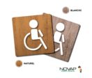 Plaquettes de porte 90x90mm - Toilettes handicapes - Wood 