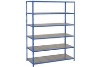 Manutan Expert - Rayonnage Rapid 2 Mi-lourd - 6 Tablettes 1980x1220x455mm Bleu - Charge 149kg/tablette - Montage Facile