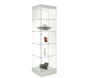 Vitrine Exposition H.180 x L.52cm Toit SPOTS Socle BLANC