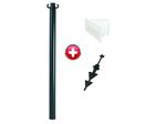 Poteau PVC grande hauteur Noir sur pointe avec support panneau - 2000543