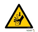 Panneau Danger écrasement de la main dans une presse plieuse - rigide Triangle 300mm - 4200323
