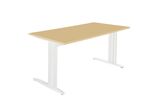 Bureau droit chêne/blanc L.800 x P.800 mm
