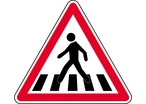 Panneau danger passage piétons A13b