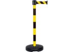 Poteau PVC Jaune/Noir à sangle Jaune/Noir hachuré 4m x 50mm sur socle 9kg à lester - 2800044