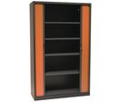 Manutan Expert - Armoire Métal Haute Orel Bicolore Anthracite/Merisier - 195x120x45 cm - 4 Tablettes 45kg - M1