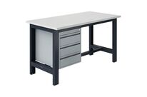 Sofame - Établi Fixe Stratifié 1200mm Anthracite - 3 Tiroirs - Charge 500kg - Éco-responsable