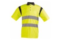 Polo jaune Haute-visibilité. 100% polyester bird-eye. 150 gm2. PAULA