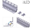 Profilé d'angle LED aluminium encastrable 90° à carreler - CRAFT - E13 - Diffuseur givré