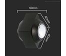 Applique Murale Led COB Double Faisceaux Corps Noir - Blanc Neutre 4000K - 5500K