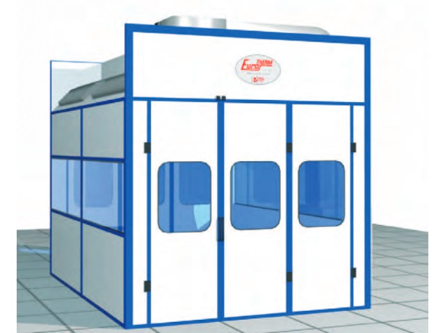 Cabines de peinture pressurisée à filtration sèche - série pour carrosserie automobile à flux vertical