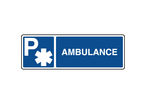Panneau d'indication horizontal parking réservé ambulance